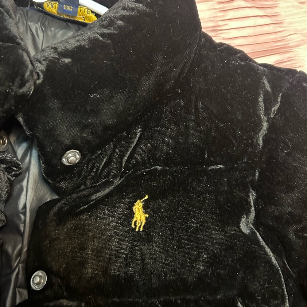 Toddler black velour POLO Ralph Lauren Puffer coat! - Picture 4 of 6